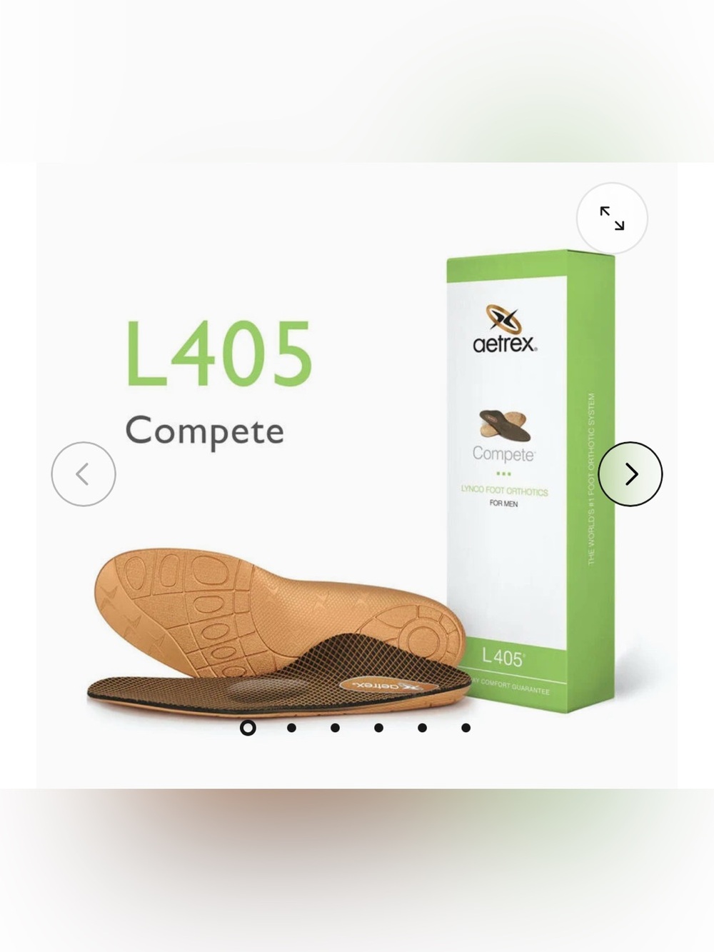 Aetrex L405 Compete Men’s Insoles – Tan and Black